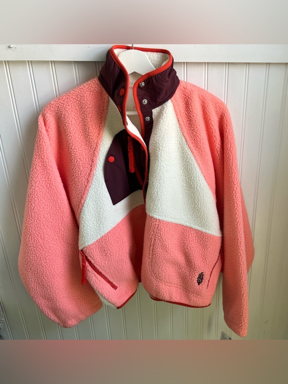 FPM Hit The Slopes Colorblock Fleece Pullover in Fruit Punch Combo Size XS NWT - Picture 2 of 11